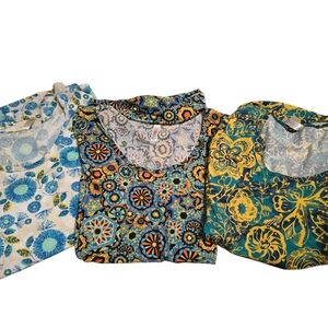 LuLaRoe Vibrant Blue and Yellow Tops Trio
